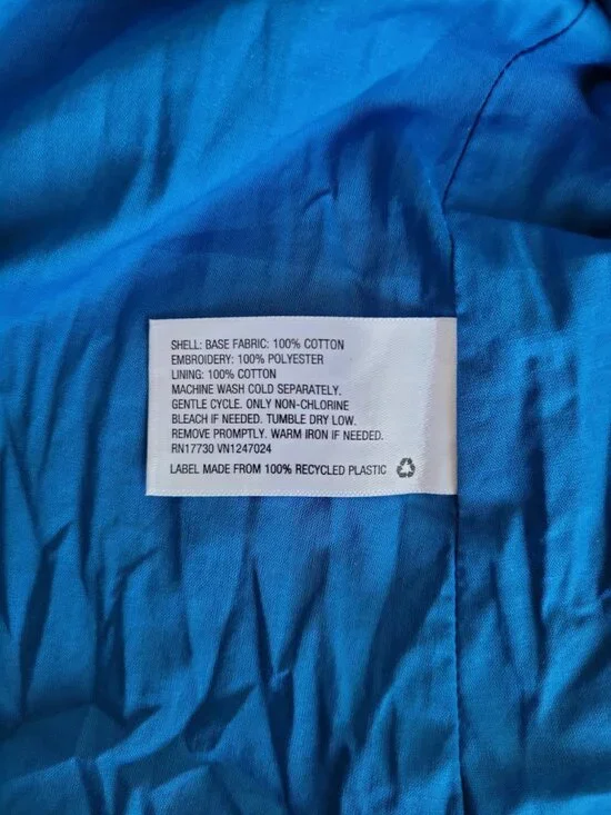 Rhode x Target Blue Embroidered Eyelet Cotton Puff Sleeve Mini Dress Womens L - Picture 11 of 12